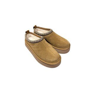 Koolaburra By UGG Womens Tan Suede Slip-On Shoes With Faux Fur Lining size 10